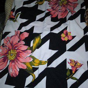 florAL HOUNDSTOOTH SKIRT